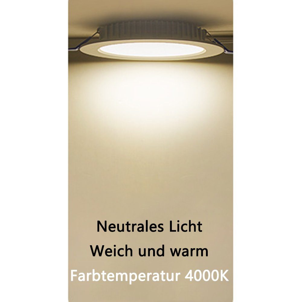 GelldG LED Einbauleuchten LED Ultra Flach Einbaustrahler LED 9W Einbaustrahler Dimmbar Spots