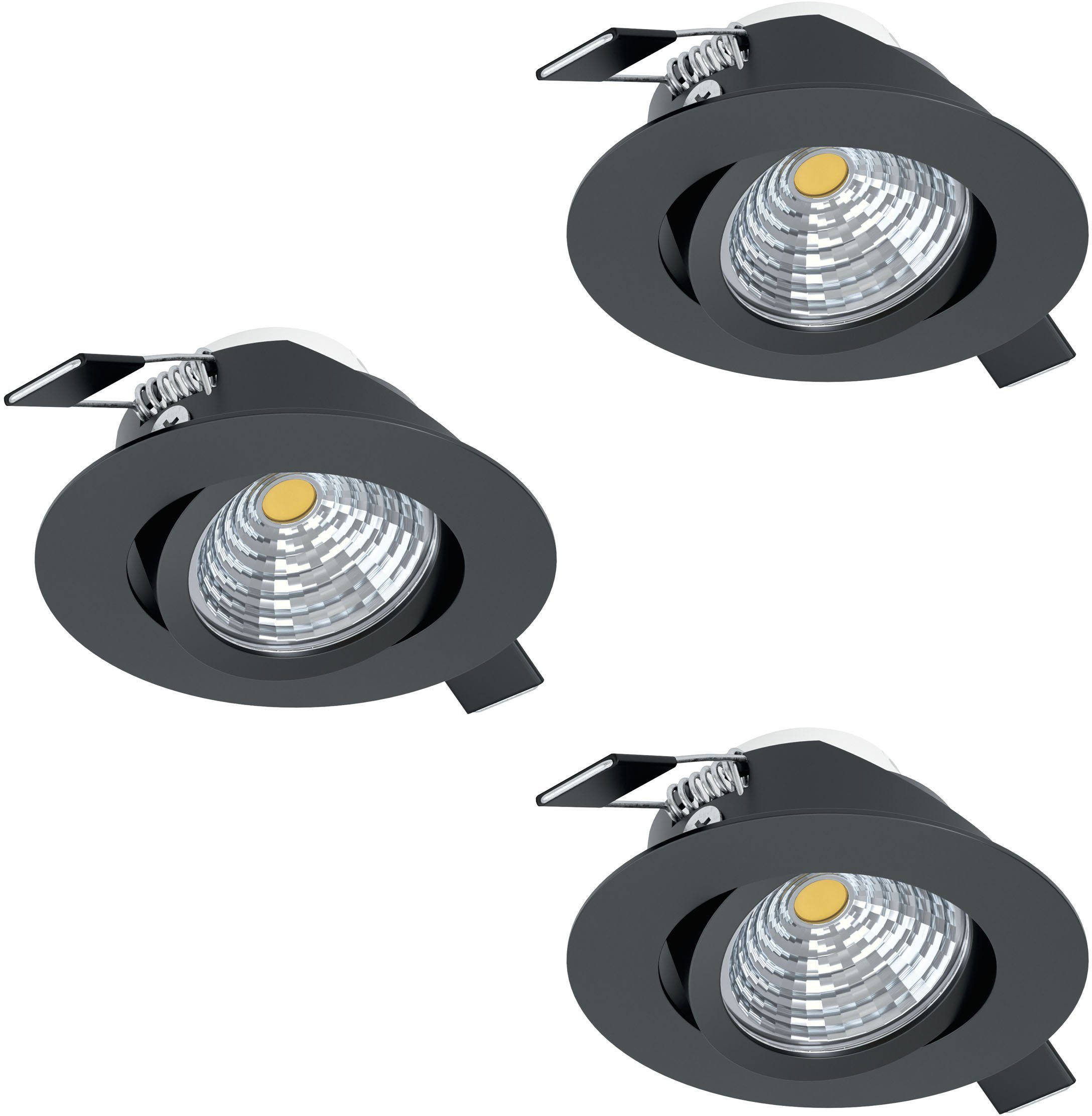 Deckenleuchte integriert, schwarz Warmweiß, aus Warmweiß fest Deckenleuchte LED - Alu in EGLO SALICETO, 6W -