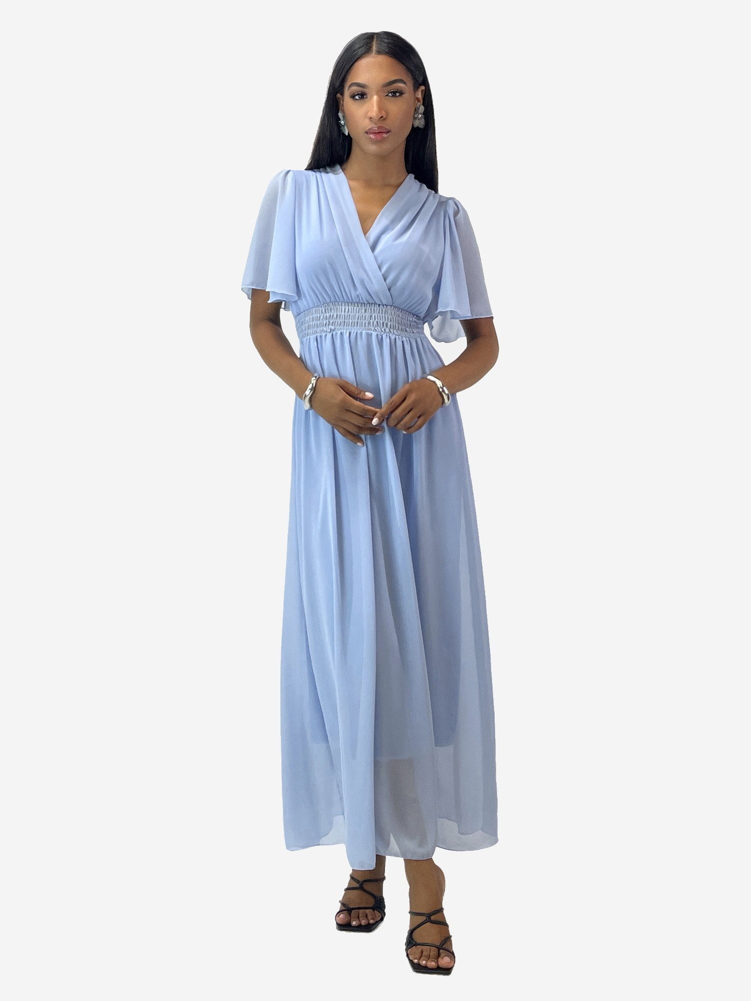 Elara Maxikleid Sommer-Maxikleid mit V-Ausschnitt (1-tlg)
