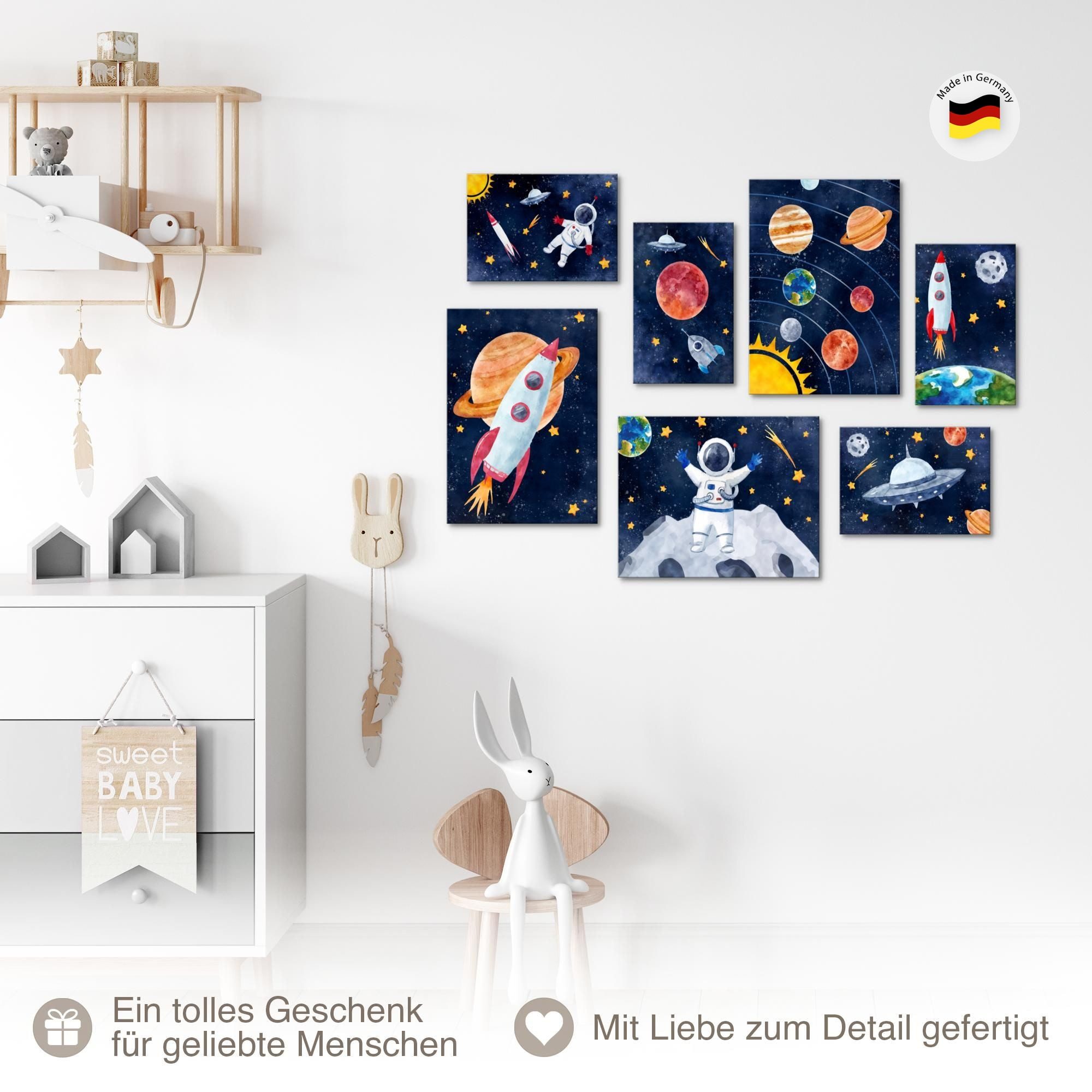 Novart Wandbild Rakete Blau Bunt Kinderzimmer – Bild 5 von 5