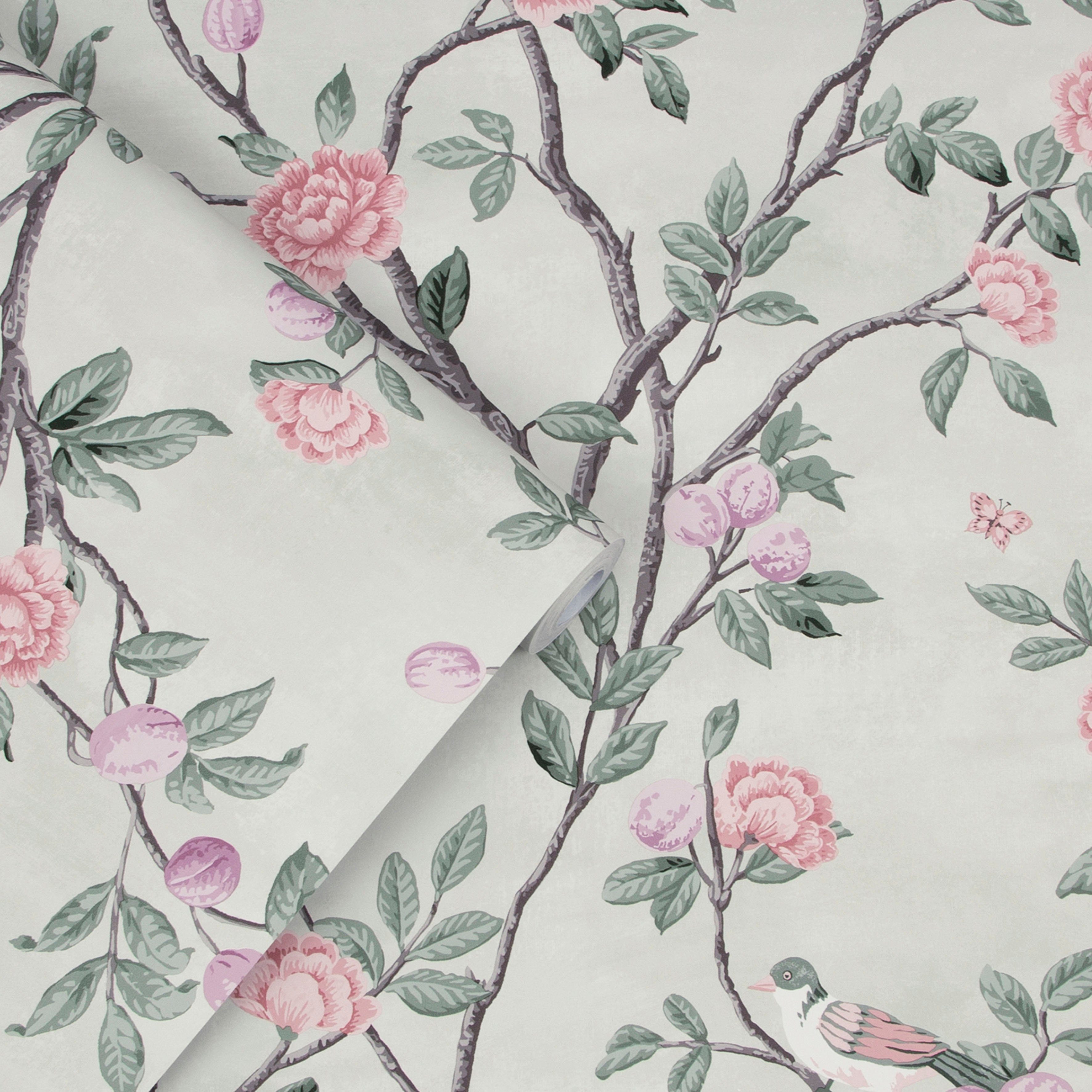 LAURA ASHLEY Vliestapete Eglantine, gemustert, FSC® zertifiziert, mit lebhaftem Druck, 10 Meter Länge