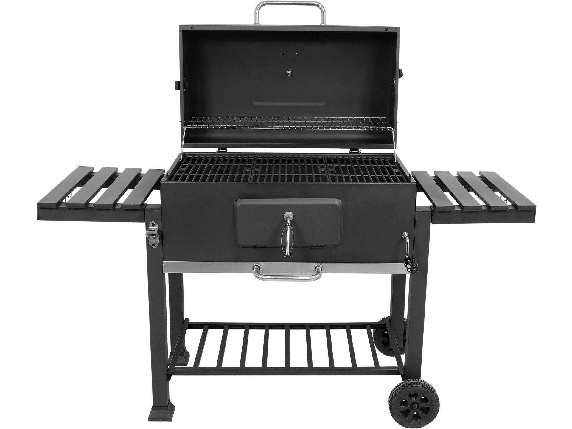 Lund Holzkohlegrill XXL Holzkohlegrill mit Gusseisenrost und Höhenverstellung 78x42.5 cm, XXL Holzkohlegrill mit Gusseisenrost und Höhenverstellung 78x42.5 cm, XXL Holzkohlegrill mit Gusseisenrost und Höhenverstellung 78x42.5 cm