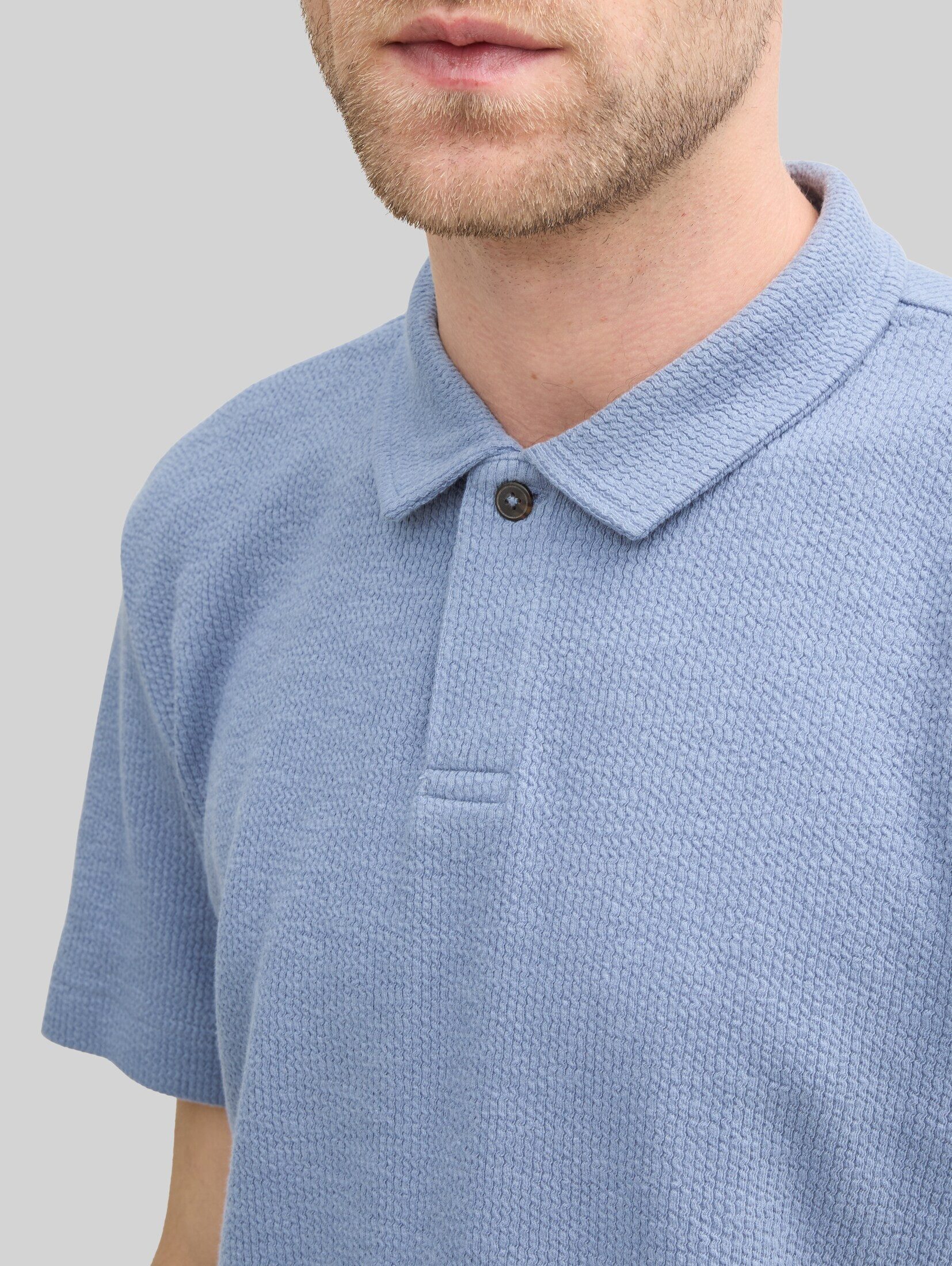 TOM TAILOR Poloshirt Poloshirts Ripp Poloshirt mit Stretch-Anteil
