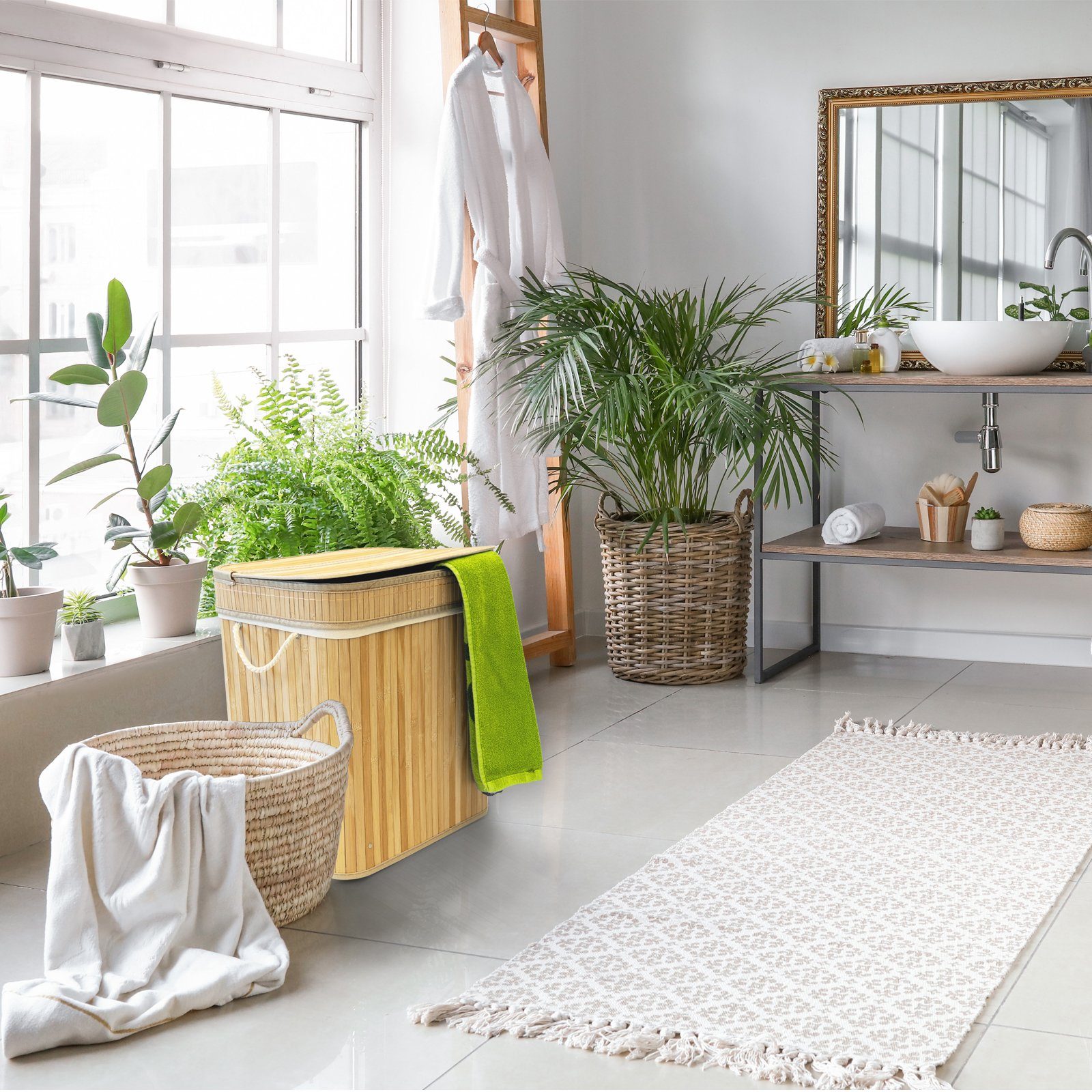 Karat Wäschekorb Wäschesammler mit Griffen, In zwei Formen erhältlich, 100% günstig online kaufen