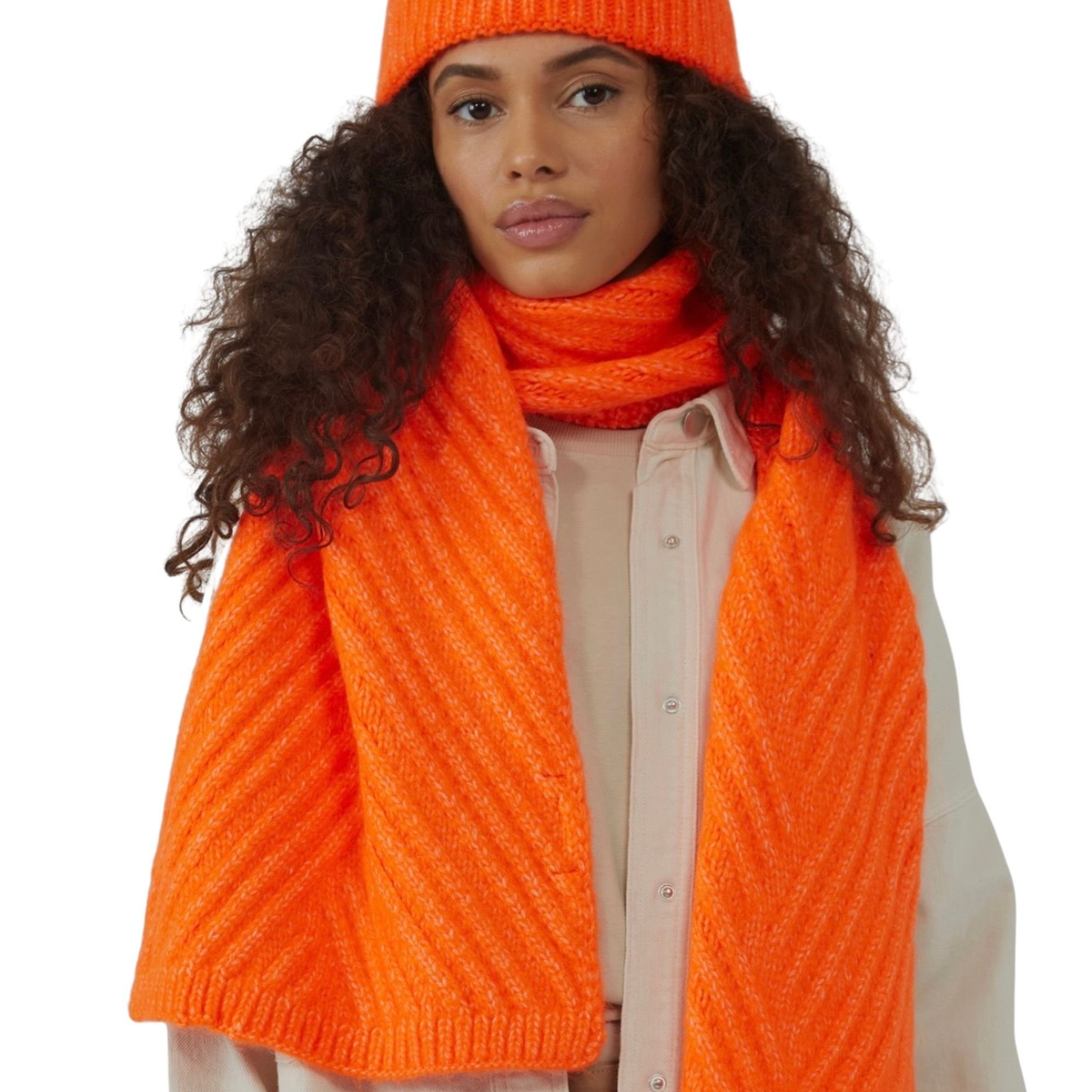 Codello Strickschal Codello Damen Schal orange Softweicher Struktur-Strick, Struktur-Strick aus