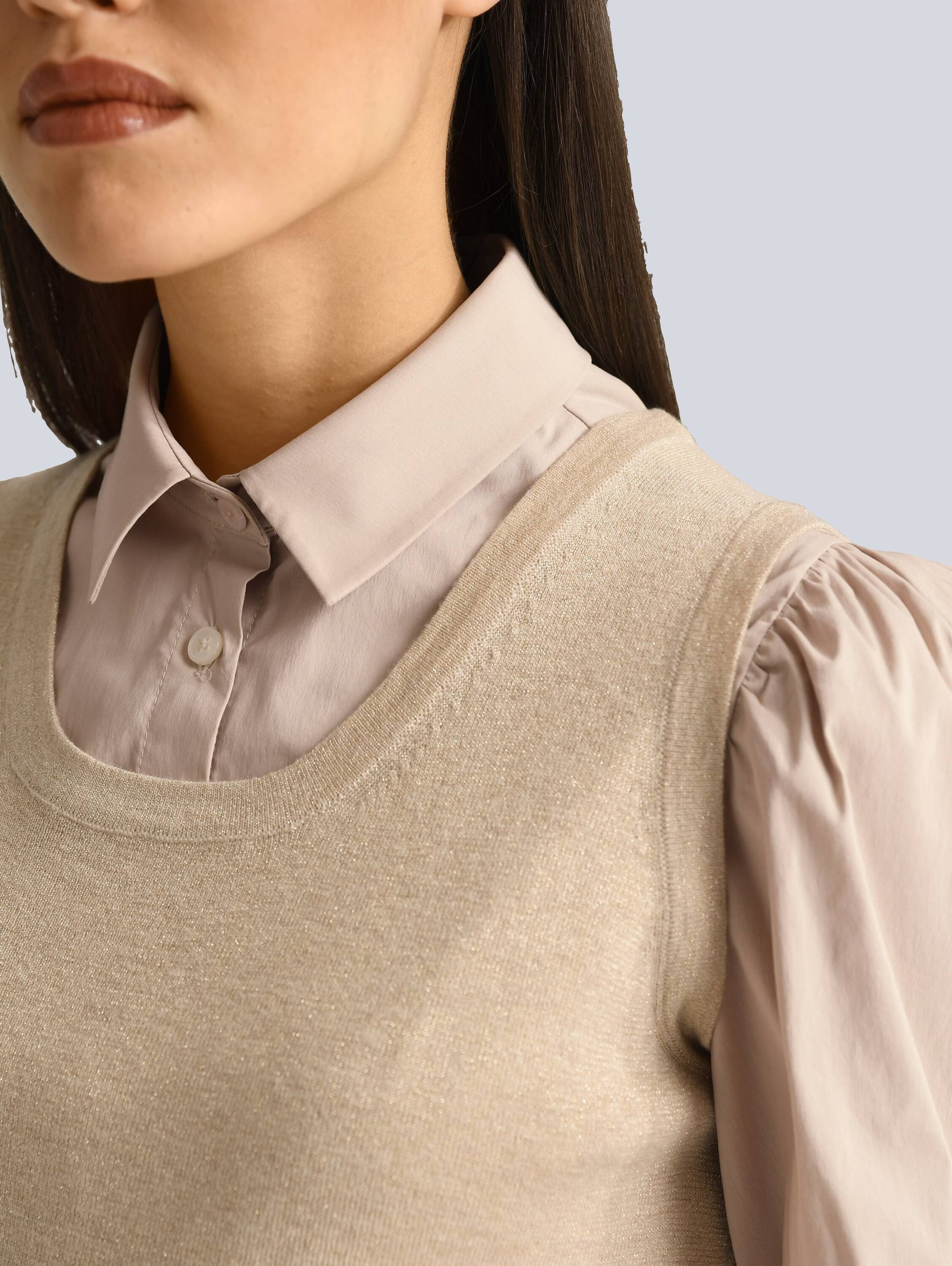 Alba Moda Pullunder Moderner Pullunder mit mit Rundhals Unifarbenes Design, runder Ausschnitt, ohne Verschluss