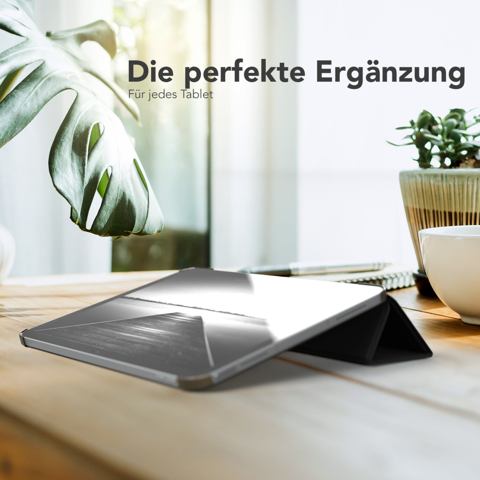 EAZY CASE Tablet-Hülle Smart Case für iPad 10,9" 10. Generation (2022) 10,9 Zoll, Hülle mit Standfunktion Tablet Klapphülle Anti-Kratz Tasche Schwarz