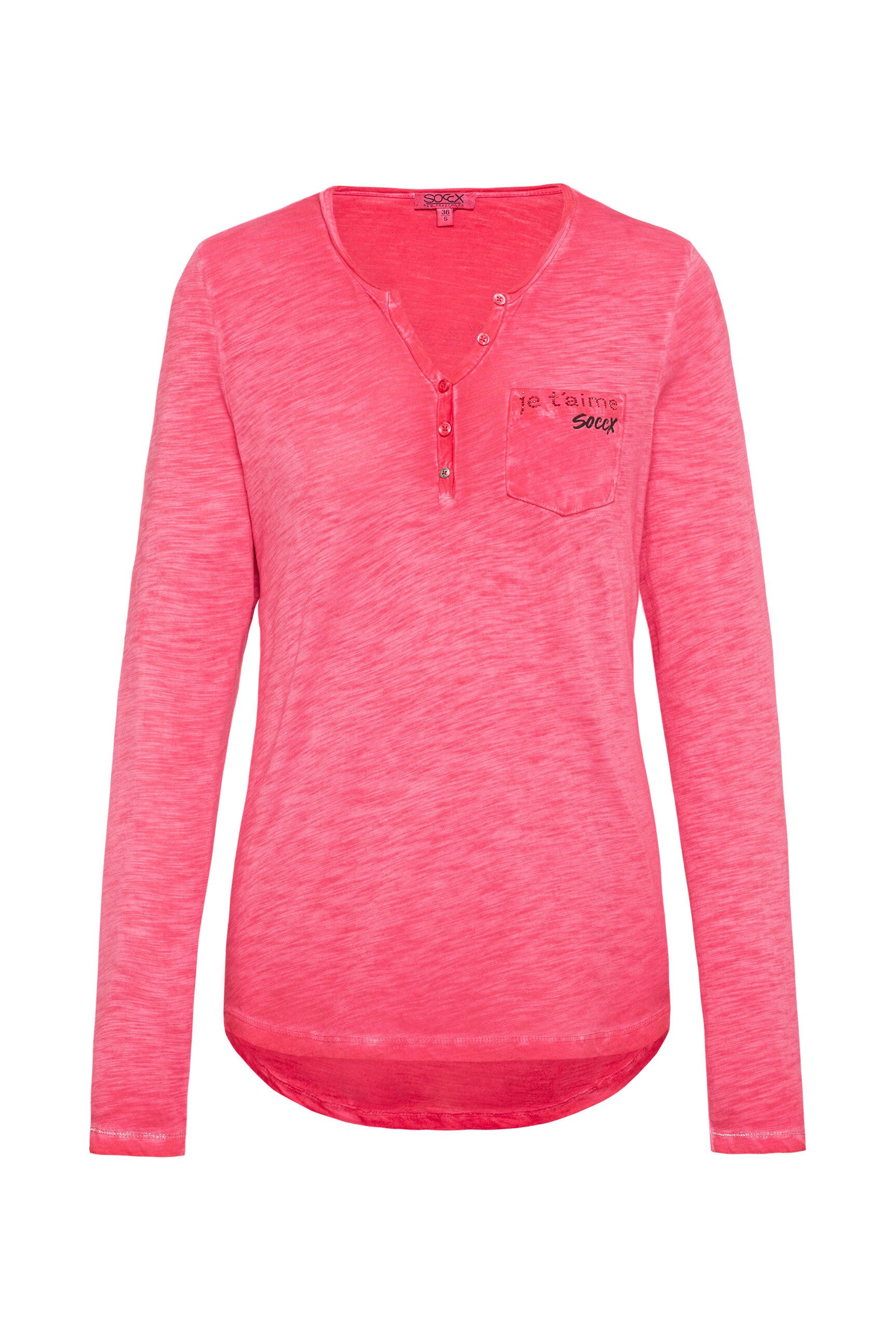 SOCCX Langarmshirt mit Brusttasche günstig online kaufen