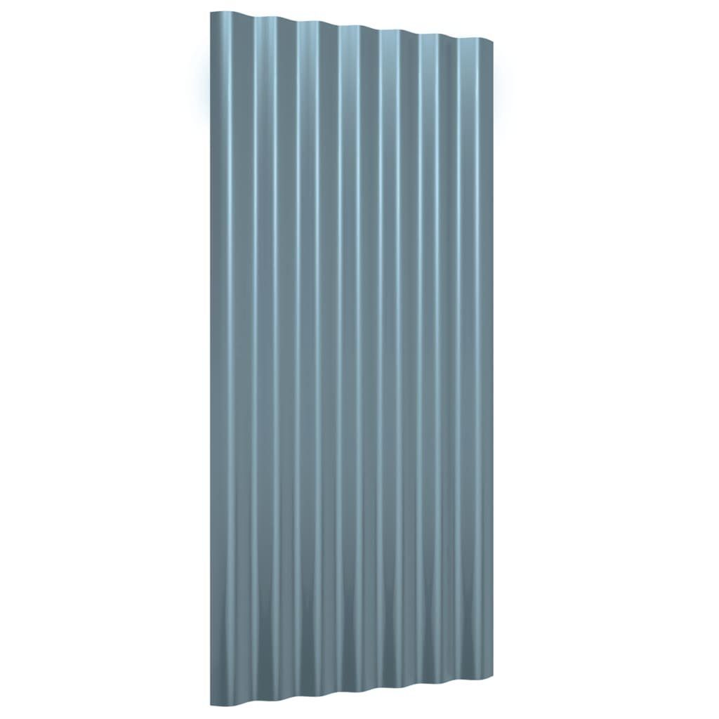 vidaXL Deckenplatten Dachpaneele 36 Stk. Verzinkter Stahl Grau 80x36 cm, (36-tlg)