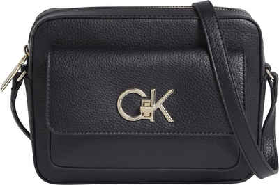 Calvin Klein Mini Bag RE-LOCK CAMERA BAG W/FLAP PBL, mit goldfarbenen Details