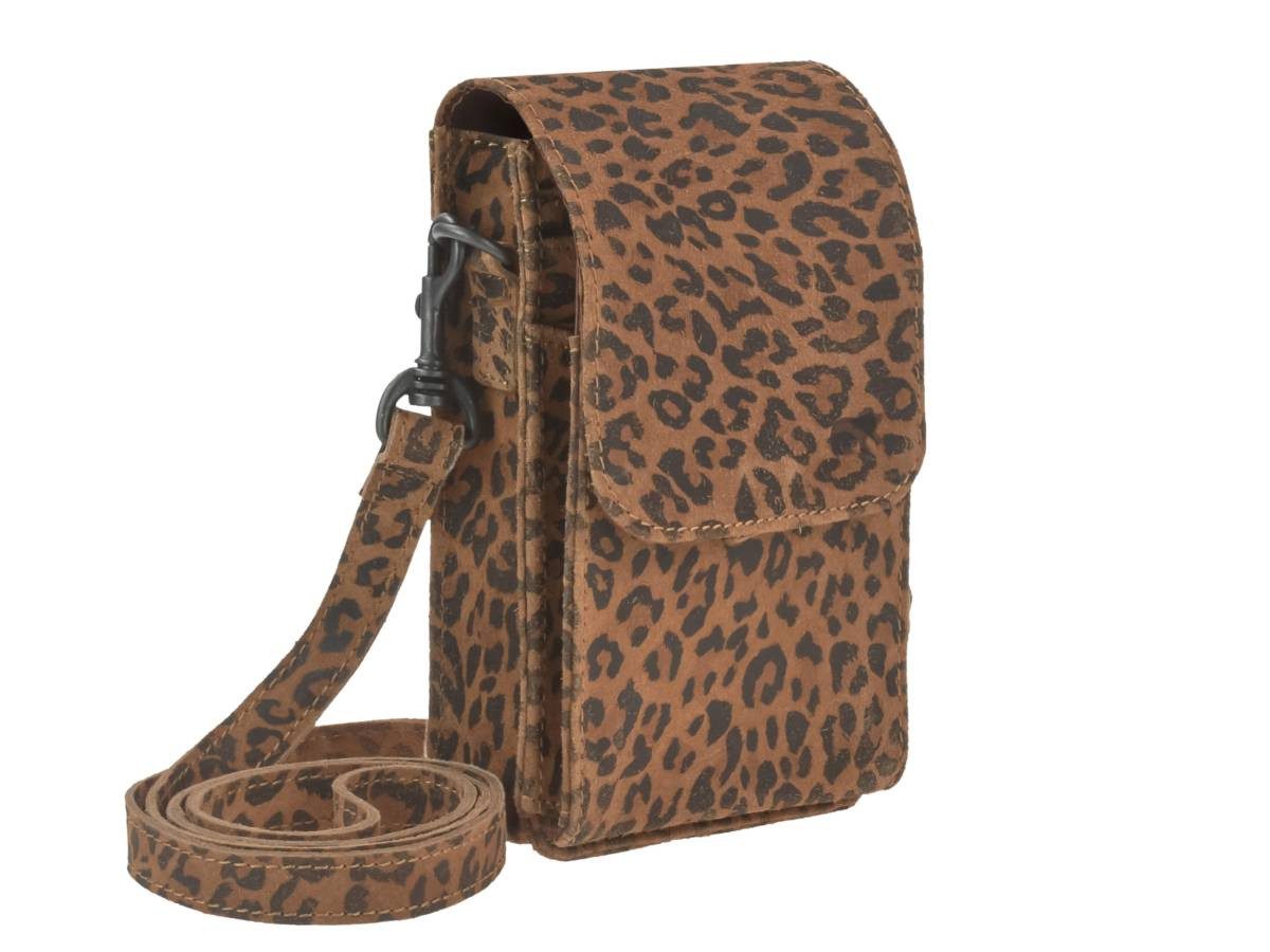 Bear Design Umhängetasche "Robbie" Damen Handytasche zum Umhängen Leder groß, trendige Tasche mit vielen Fächern, auch als Handy Gürteltasche