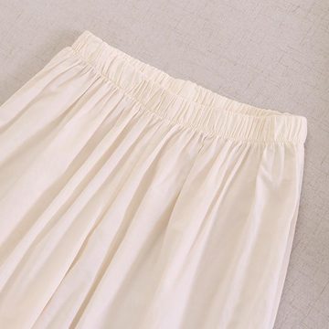 ZWY Loungepants Hosen Unterröcke Damen 100% Baumwolle Culottes Hose Hosenrock