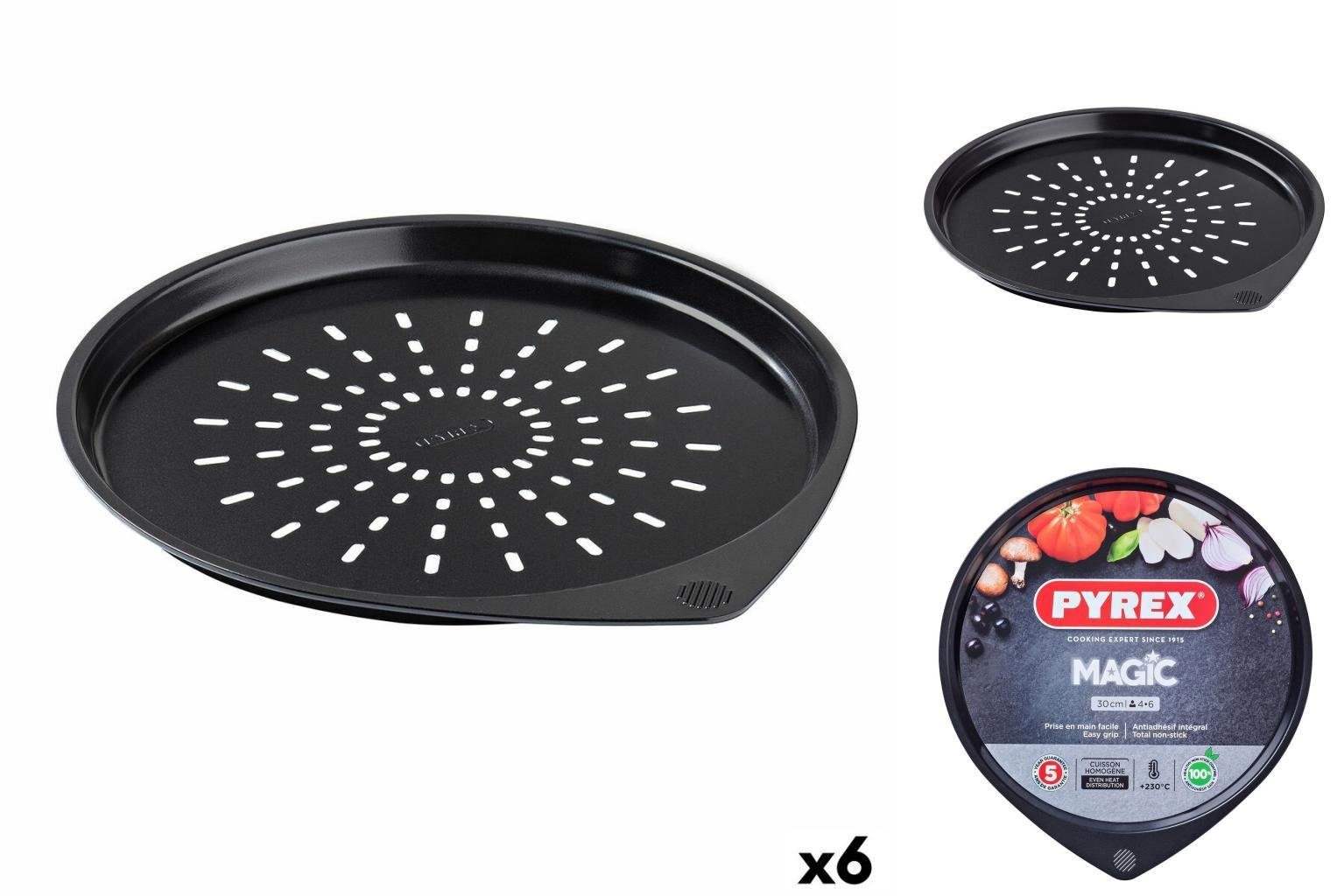 Schwarz Metall Ø cm Magic 30 Pyrex Pizzablech Pyrex Stück Backform 6