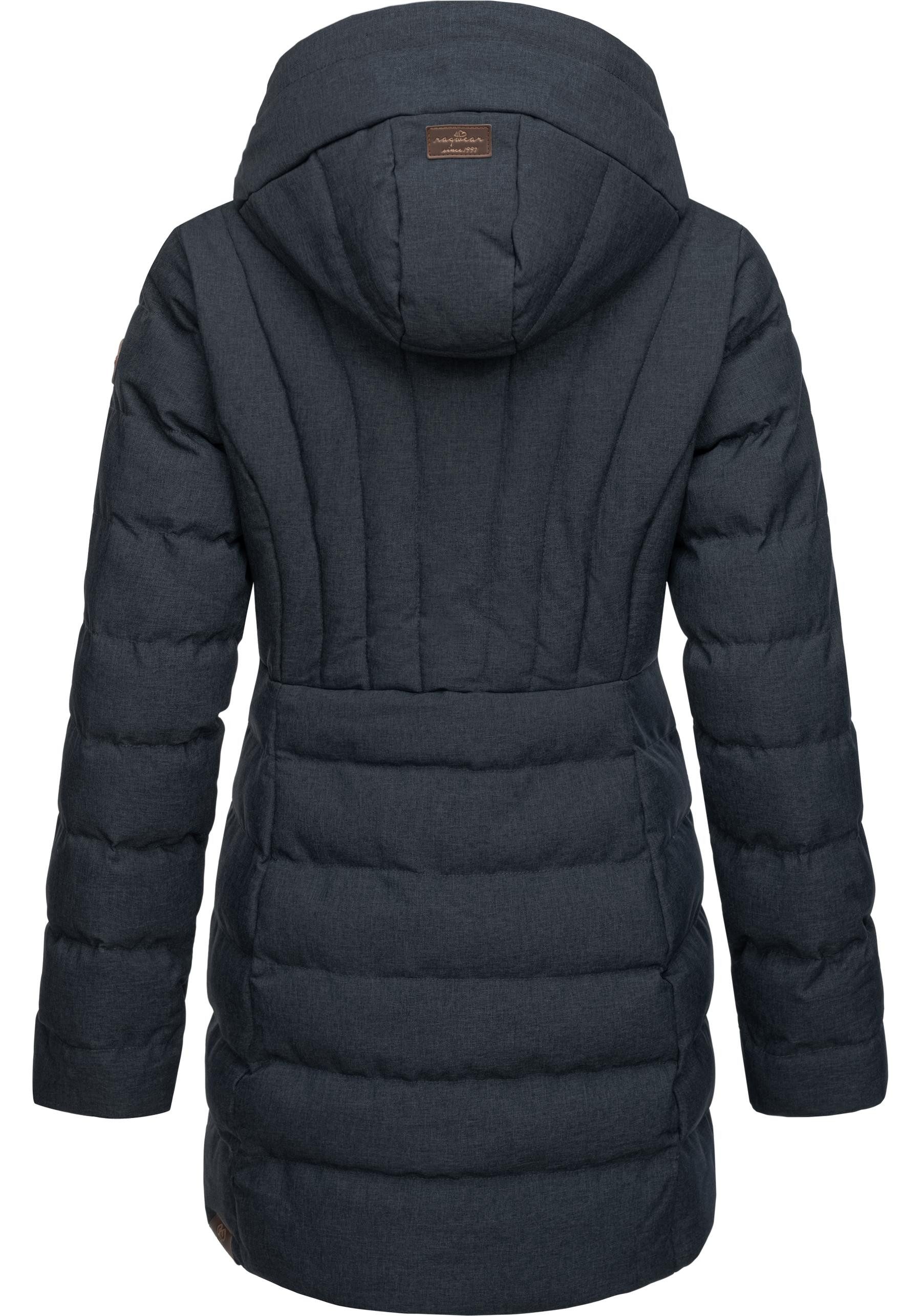 Ragwear Kurzmantel Ashanta Wasserdichter Winterparka mit gefütterter Kapuze