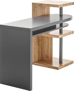 MCA furniture Schreibtisch Moura, mit Regalelment weiß hochglanz, Tischplatte schwenkbar, Breite 145 cm