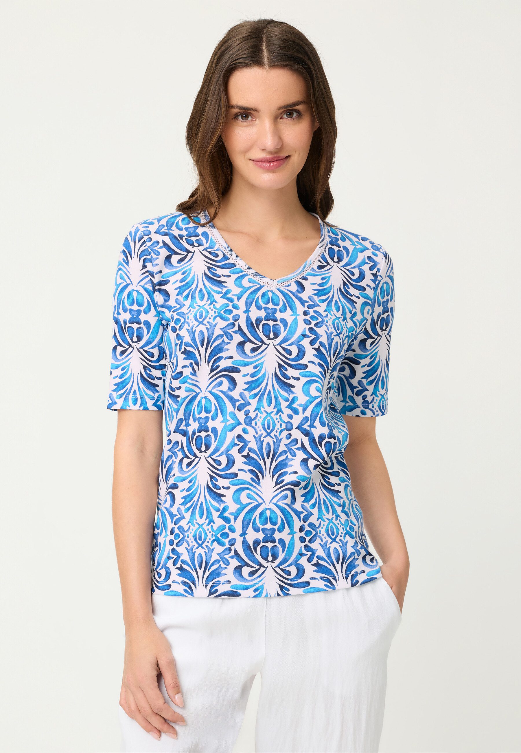 Olsen T-Shirt mit Allover-Dessin