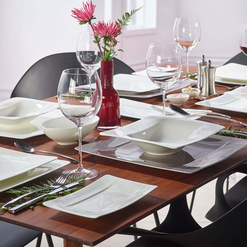 Villeroy & Boch Signature Servierplatte Modern Grace Servierteller 35x18cm, Porzellan, (1-tlg), Premium Bone Porcelain, mikrow.- & spülm.sicher, Made in Germany