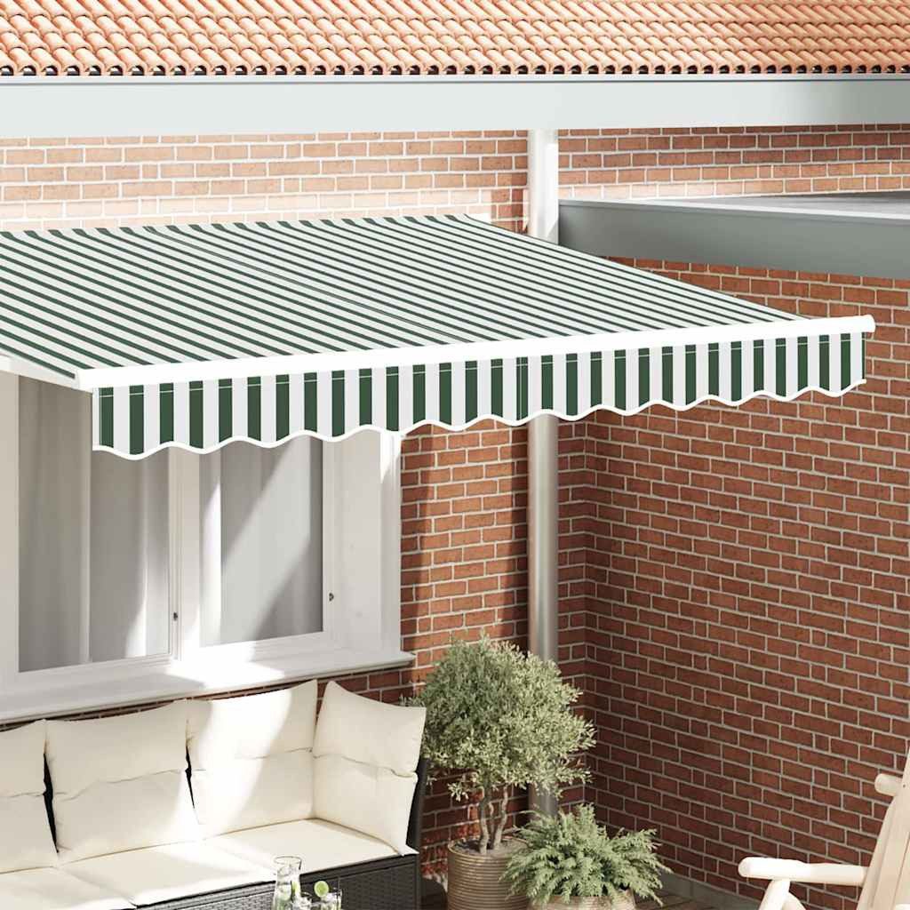 furnicato Markise Moderne Markisenblende 280 x 20 cm in Grün und Weiß UV-beständige Markisenfranse, wasserabweisend für die Terrasse