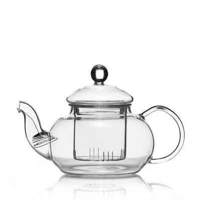 Dimono Teekanne »Mundgeblasene Teekanne mit Teefilter & Teesieb«, 0.6 l, Glas-Kanne mit Filtereinsatz