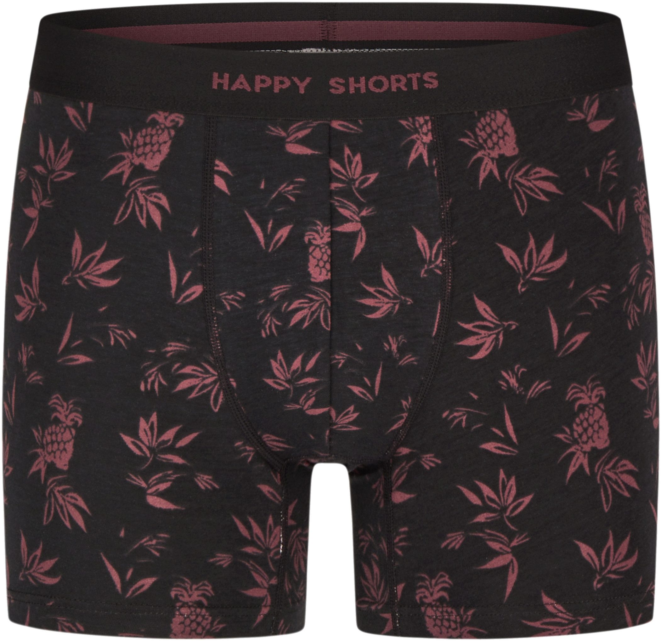 HAPPY SHORTS Trunk 3er Pack Happy Shorts Boxershorts Pants Boxer Hawaii rot schwarz (1-St)