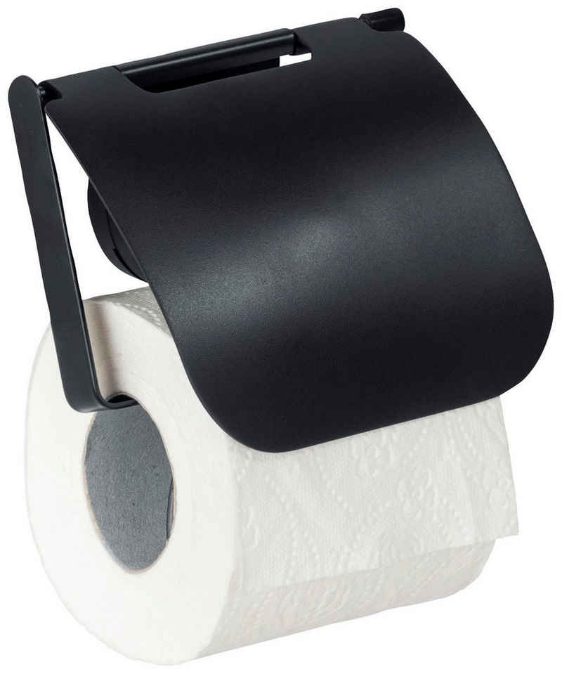 WENKO Toilettenpapierhalter Static-Loc® Plus Pavia, mit Deckel, Befestigen ohne Bohren