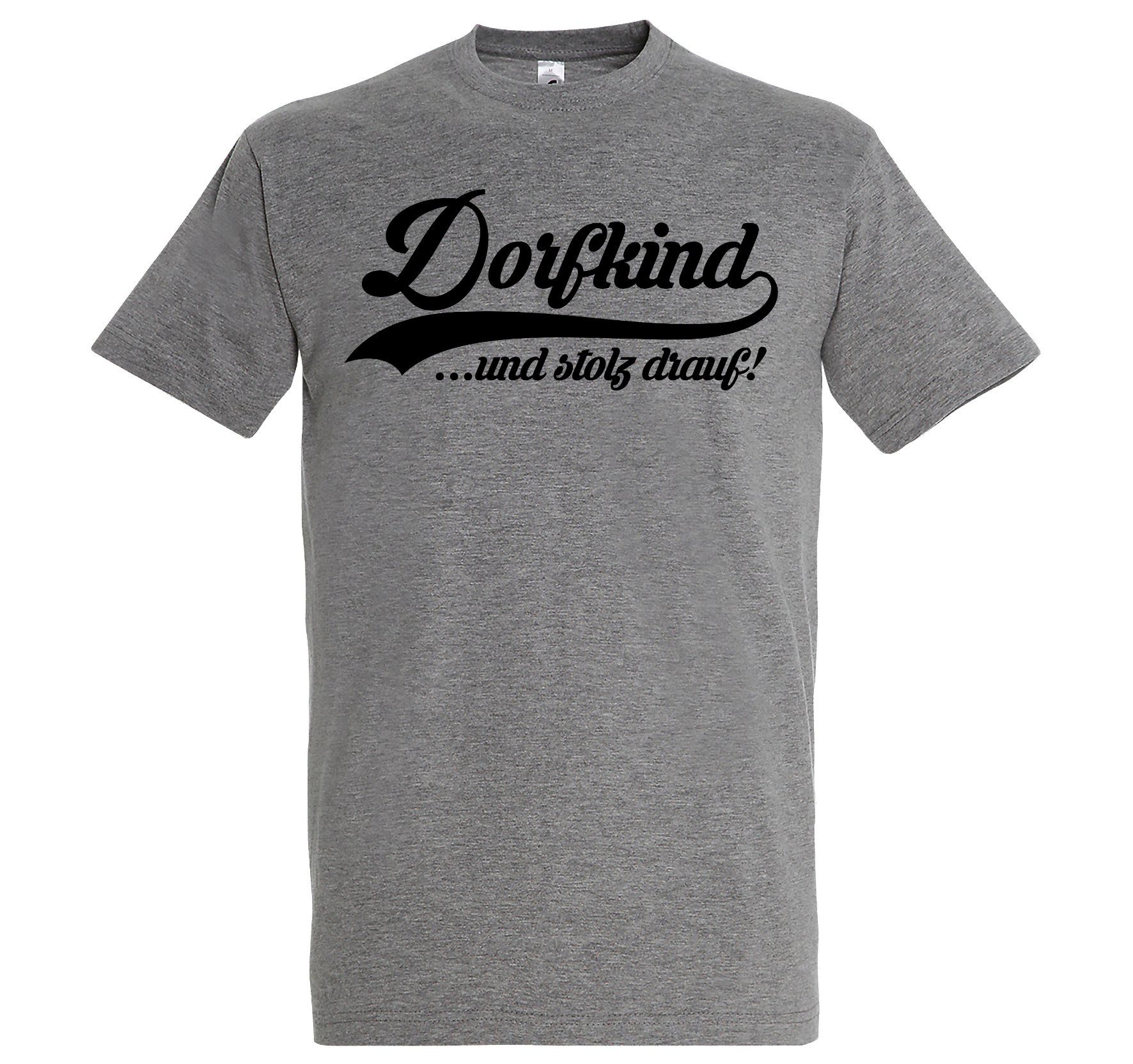Youth Designz Print-Shirt Herren Dorfkind lustigem T-Shirt Spruch mit Grau