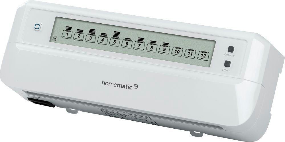 Homematic IP Heizkörperthermostat Fußbodenheizungsaktor – 12-fach,  motorisch (153621A0), Automatische Erkennung von Ventilposition und Hub  erleichtert die Installation