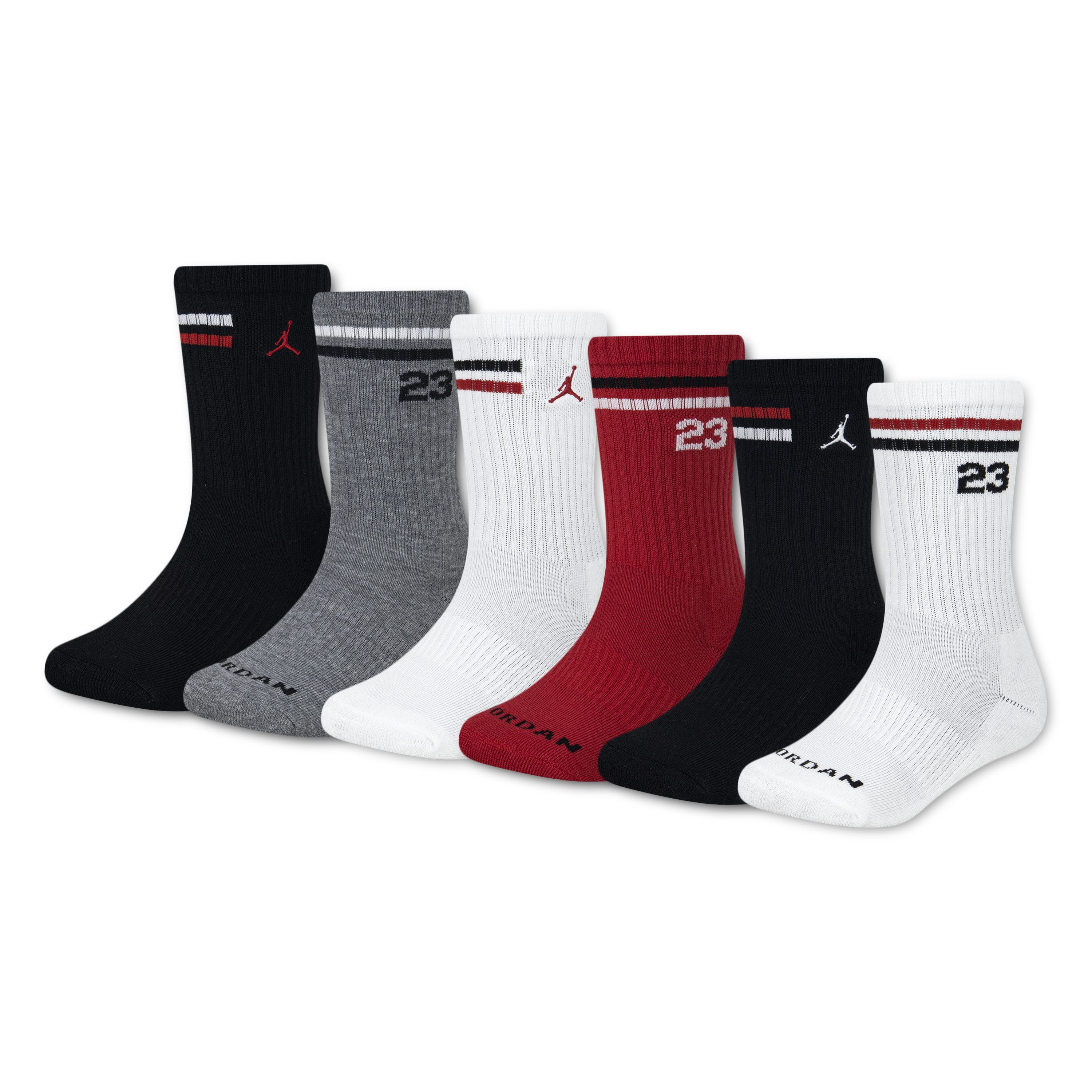 Jordan Sportsocken JHB JORDAN ICON STRIPE 6PK CRE (6-Paar) für Kinder, im 6er-Set, atmungsaktives Polyestergemisch