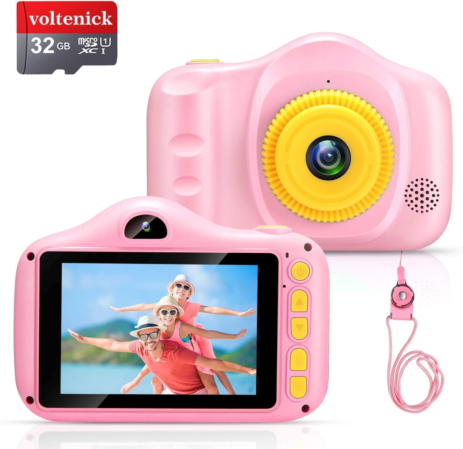 Diyarts Kinderkamera (12 MP, inkl. Hochauflösende Kinder Kamera, Dual- Kameras, Burst-Modus, mit 1080P HD, & 32 GB SD-Karte)