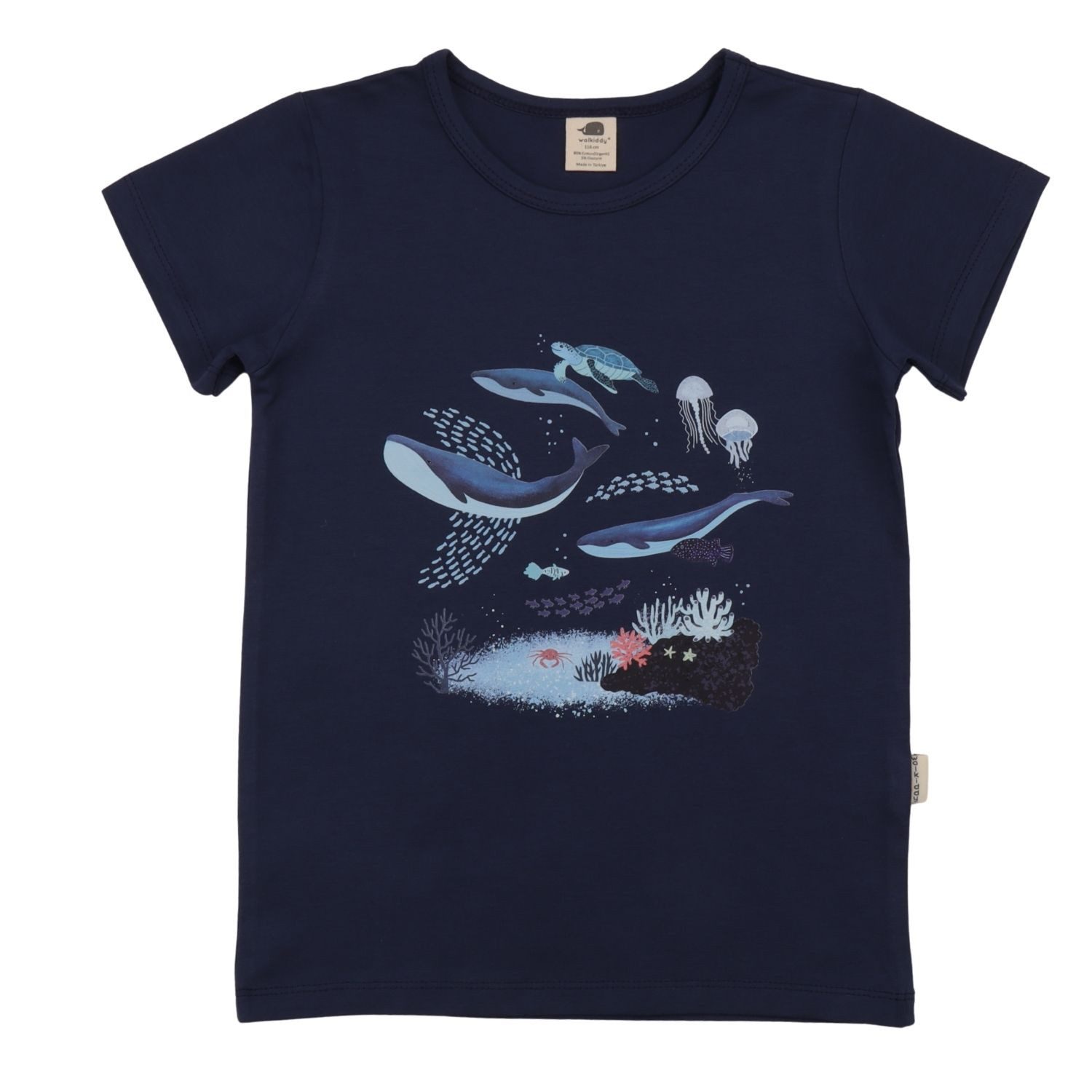 Walkiddy T-Shirt Walkiddy Whaley's Song Kinder Bio Baumwolle GOTS Dark Blue Bio Baumwolle,GOTS, Kinderbekleidung,nachhaltige Klamotten,T-Shirt