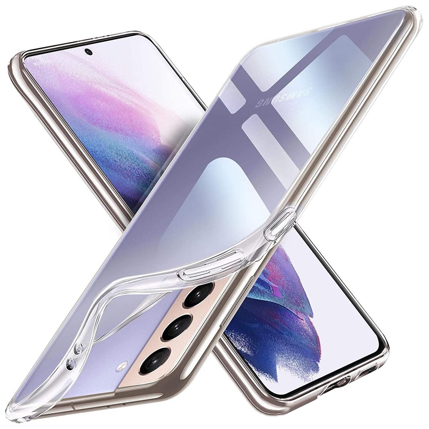 CoolGadget Handyhülle Silikon Handy Hülle Slim für Samsung Galaxy S21 6,2 Zoll, dünne TPU Schutzhülle Case in transparent / durchsichtig