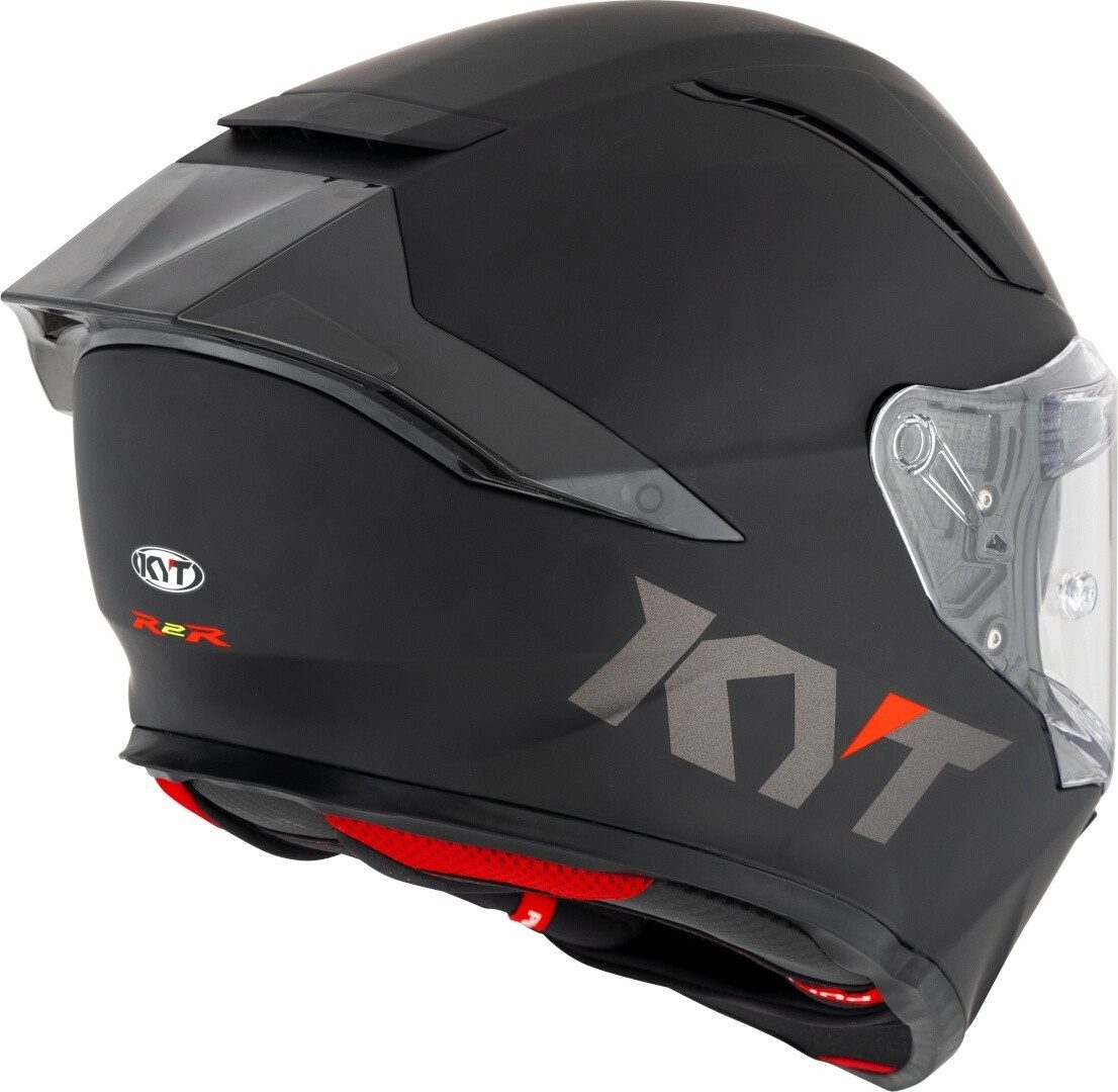 KYT Motorradhelm R2R Plain Helm, Pinlock, Ratschenverschluss, Spoiler, ECE 22.06