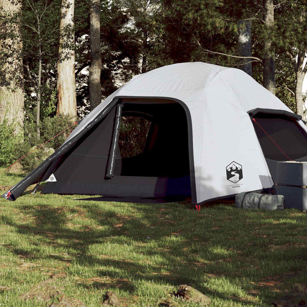 vidaXL Kuppelzelt Kuppel-Campingzelt 4 Personen Weiß Dunkel Wasserdicht, (1 tlg)
