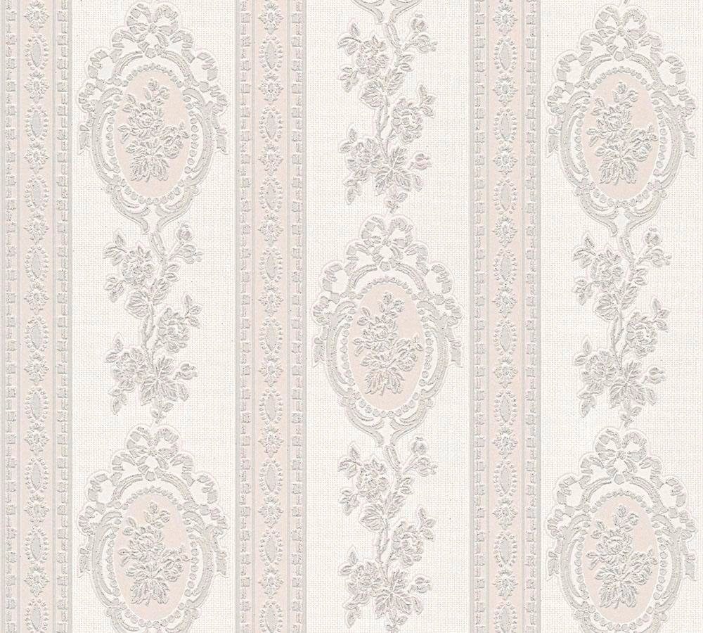 living walls Schaumtapete Belle Epoque 1861, (1 St), Streifen Tapete Barock Metallic