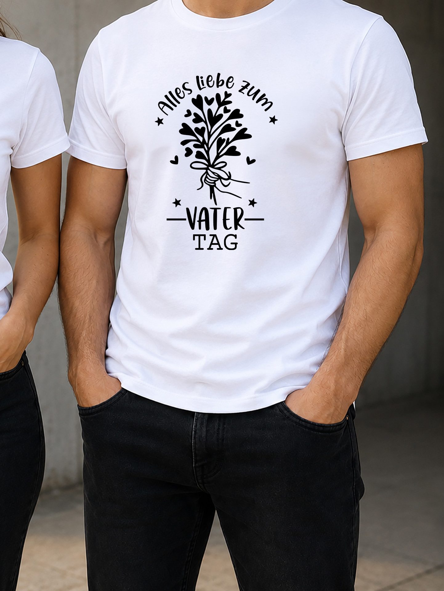 MyDesign24 T-Shirt Alles Liebe zum Vater Tag Vatertag T-Shirt weiss kurzarm Regular Fit i840