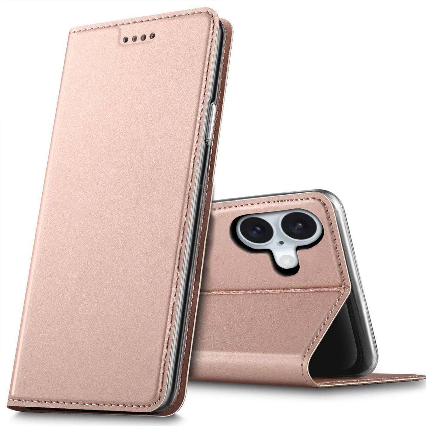 CoolGadget Handyhülle Magnet Case Handy Tasche für Apple iPhone 16 6,1 Zoll, Hülle Klapphülle Ultra Slim Flip Cover für iPhone 16 Schutzhülle