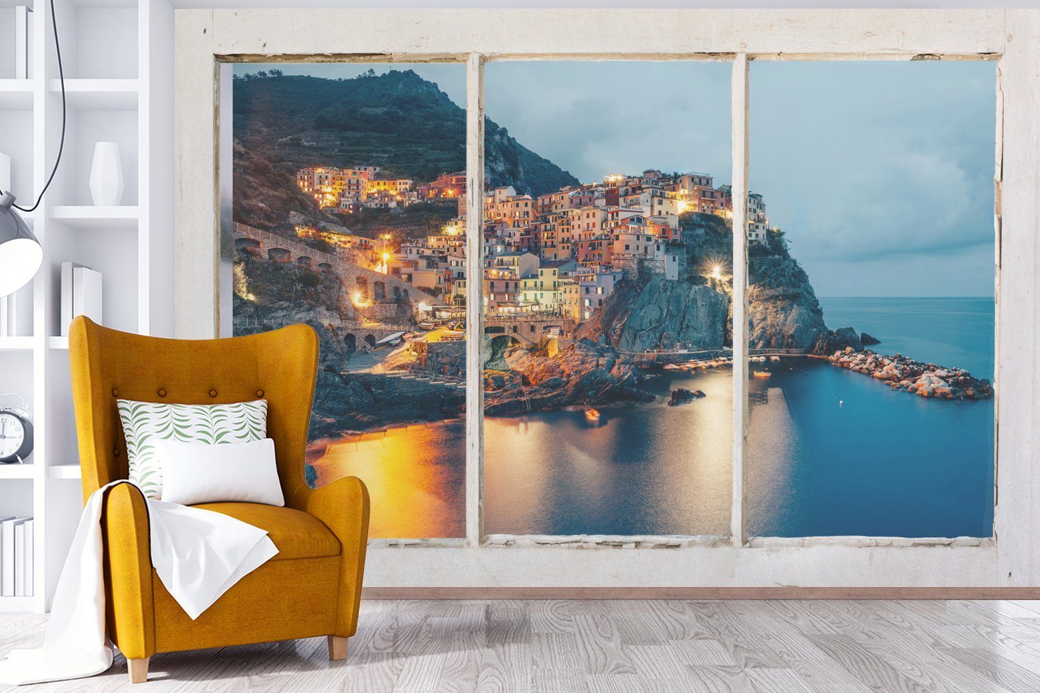 Tapete Schlafzimmer, (6 Matt, Fototapete Kinderzimmer, St), Meer bedruckt, - Italien, Vinyl Aussicht - Wohnzimmer, MuchoWow Wallpaper für