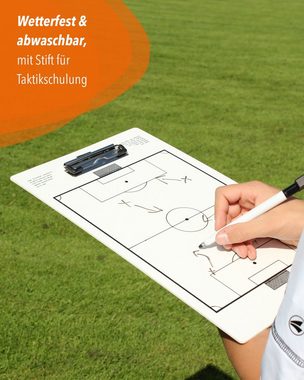 Superhund Klemmtafel Taktik-Klemmbrett, 23 cm x 40 cm, Weiß, Beschriftbares Spielfeld aus Kunststoff, abwaschbar