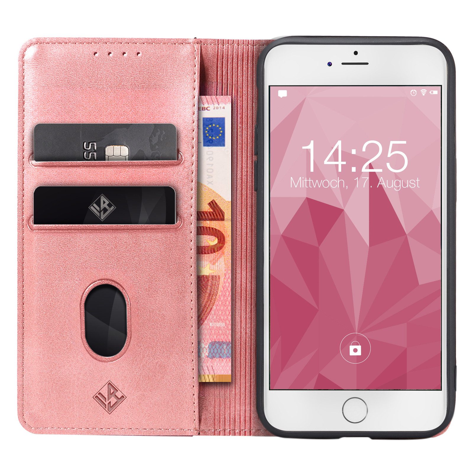Tec-Expert Handyhülle Tasche Hülle für Apple iPhone 6 / Apple iPhone 6s 4.7 Zoll, 4.7", Cover Klapphülle Case mit Kartenfach Fliphülle aufstellbar