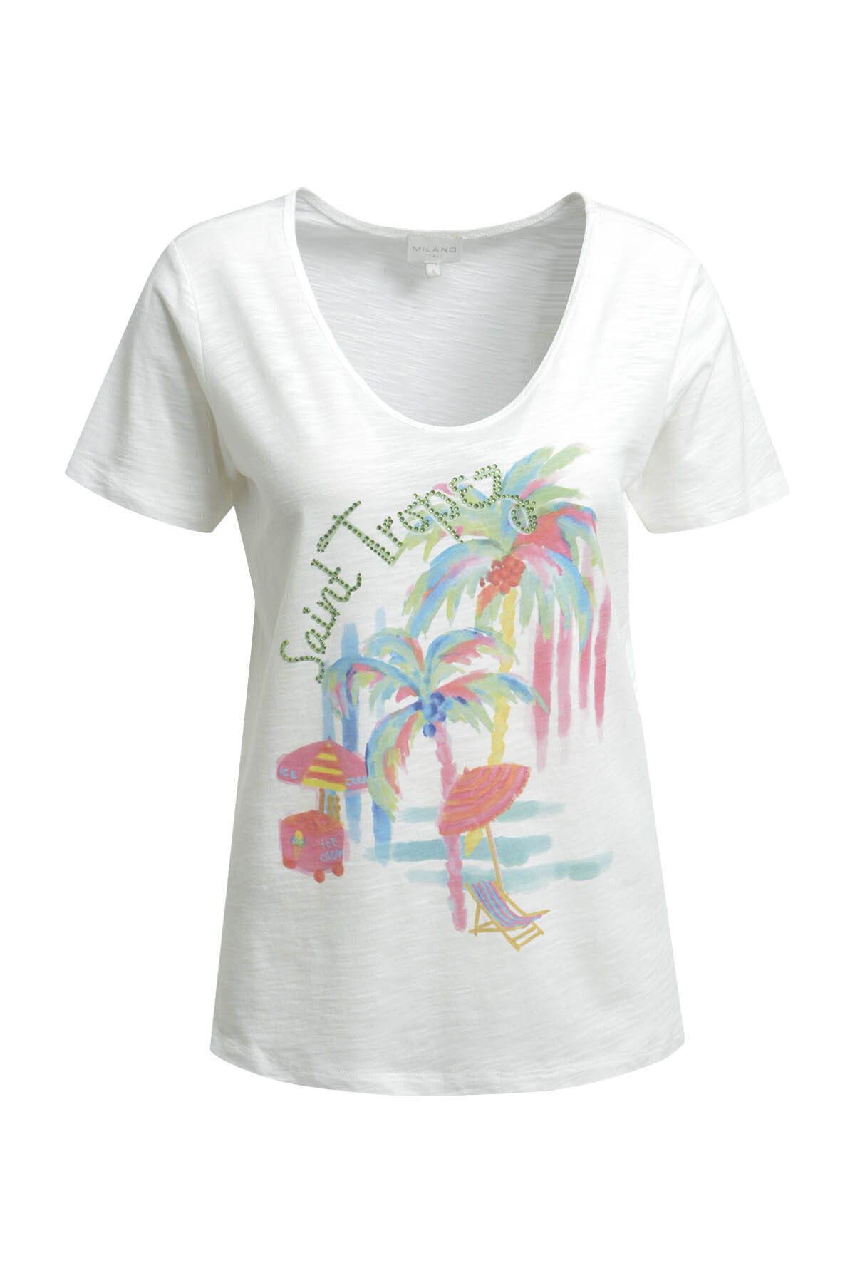 Milano Italy V-Shirt mit Glitzersteinchen – Bild 2 von 5