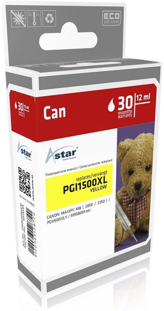 ASTAR Tintenpatrone Astar AS15385 gelb Nachfülltinte (x)
