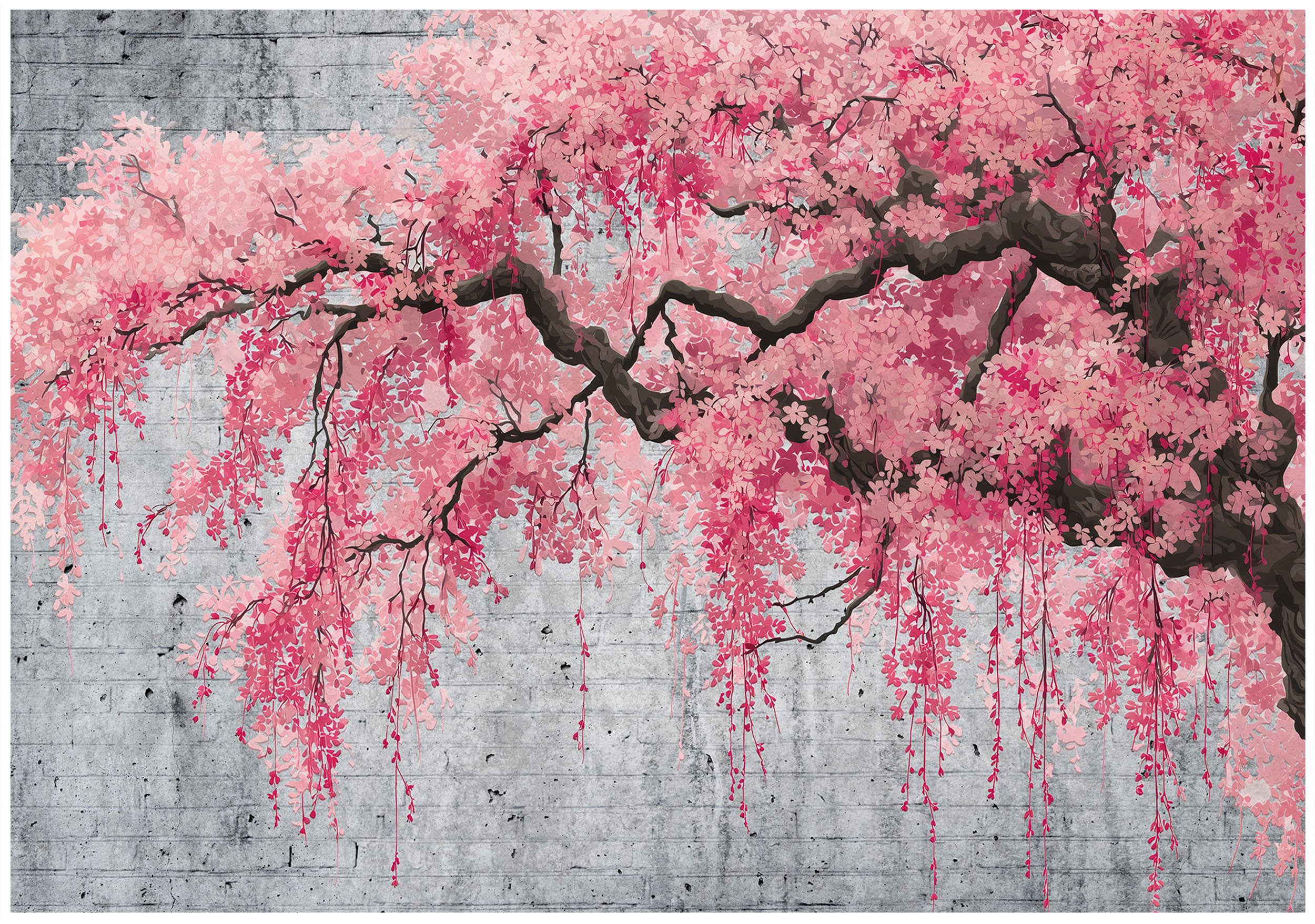 Wallarena Fototapete Baum Kirschblüte Natur Vlies Tapete Wohnzimmer Schlafz günstig online kaufen