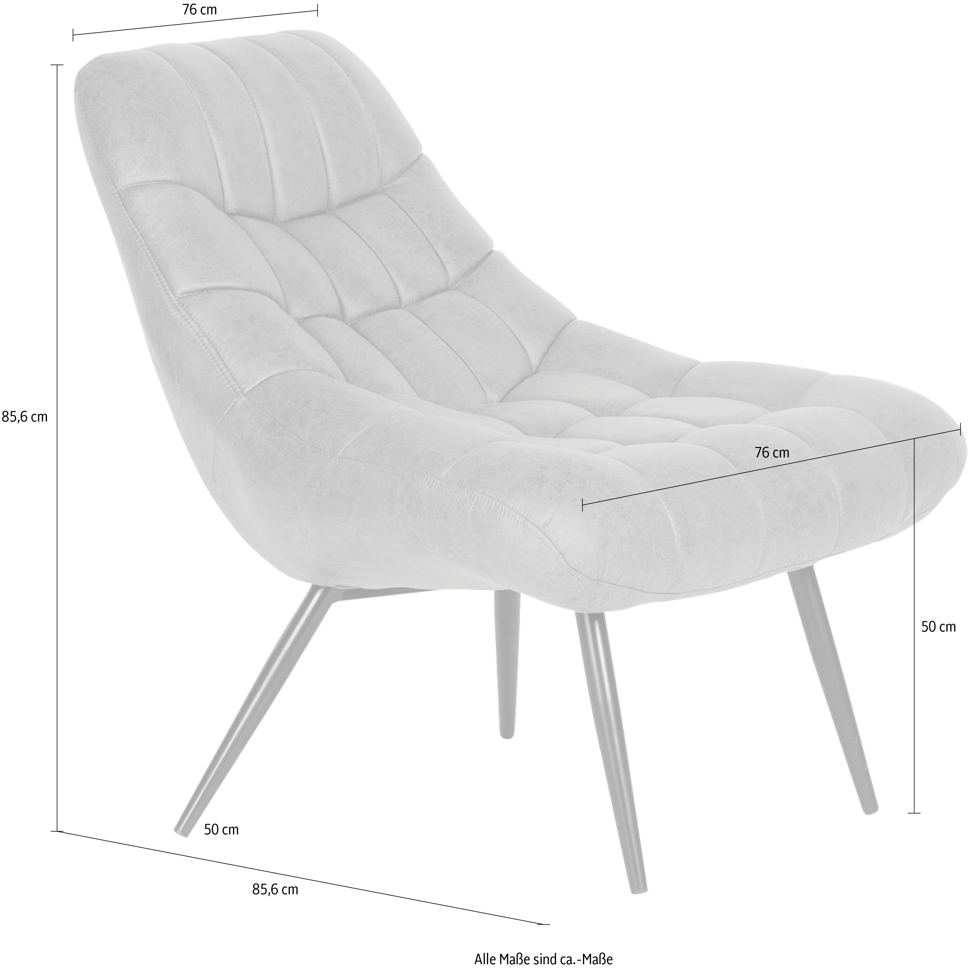SalesFever Relaxsessel Komfortabler Sessel zum Entspannen, XXL-Sitzfläche mit üppiger Steppung