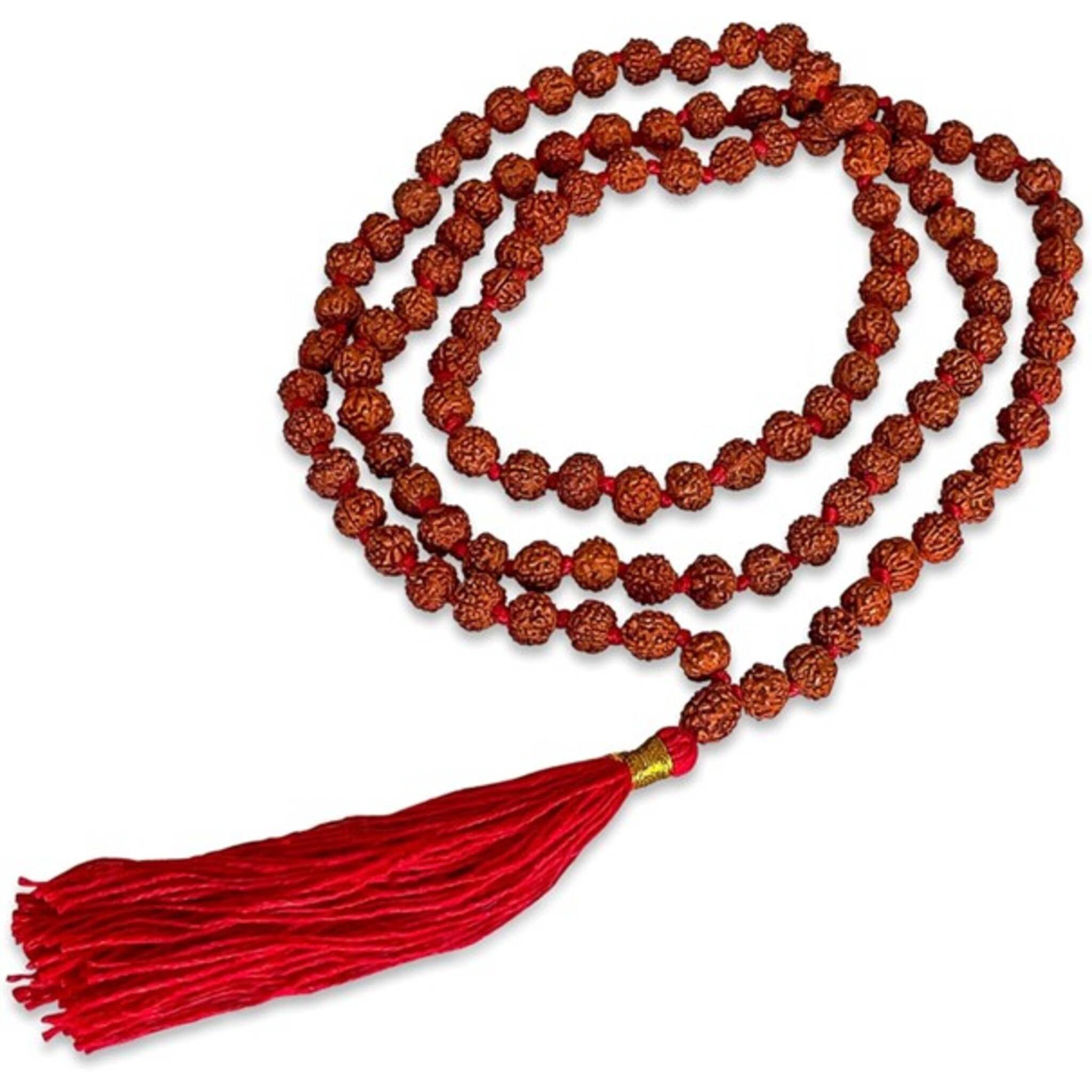 Techlando Perlenkette Yogibato Rudraksha Mala Kette - Buddhistische Gebetskette