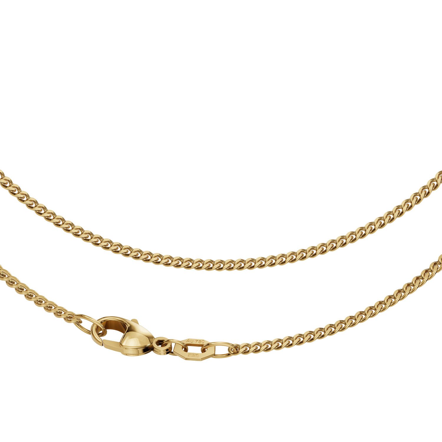 Joyes Boutique Goldkette JB Edle Goldkette Panzerkette 750 - 18 K Gelbgold 1,7 mm 36 cm (Made in Germany, inkl. Etui, Zertifikat u. Garantie, 1-tlg., JB), zu Kleid, Shirt, Jeans, Sneaker! Anlass Geburtstag Weihnachten