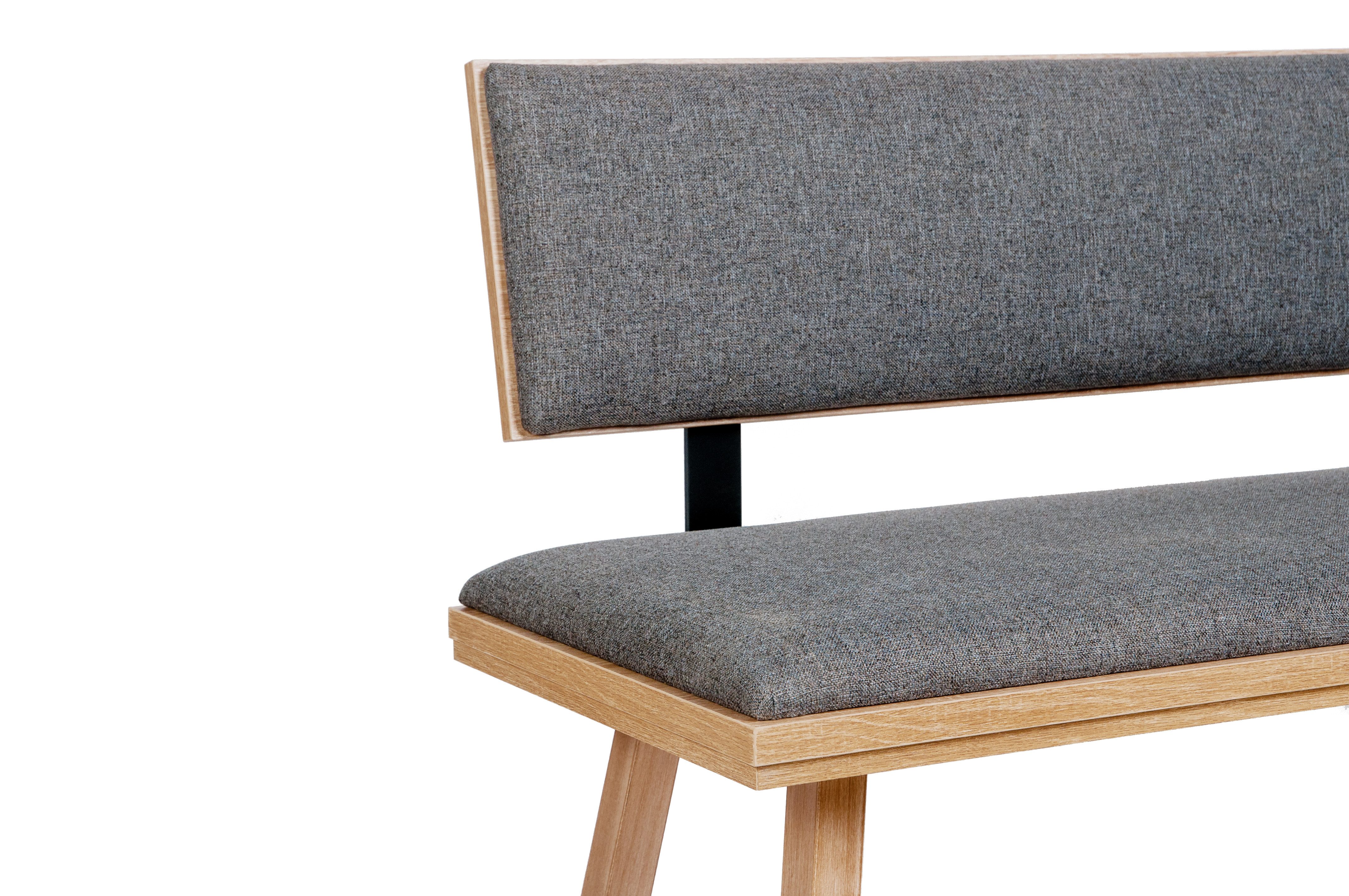 kundler home Sitzbank mit Lehne gepolstert 'Die Zeitlose' L125cm, Füße Echtholz massiv