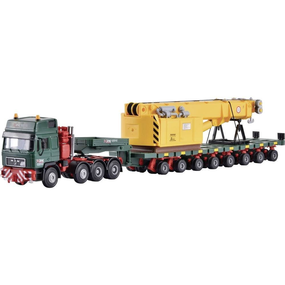 Modelleisenbahn-Straße H0 MAN SK mit Scheuerle Plattformwagen