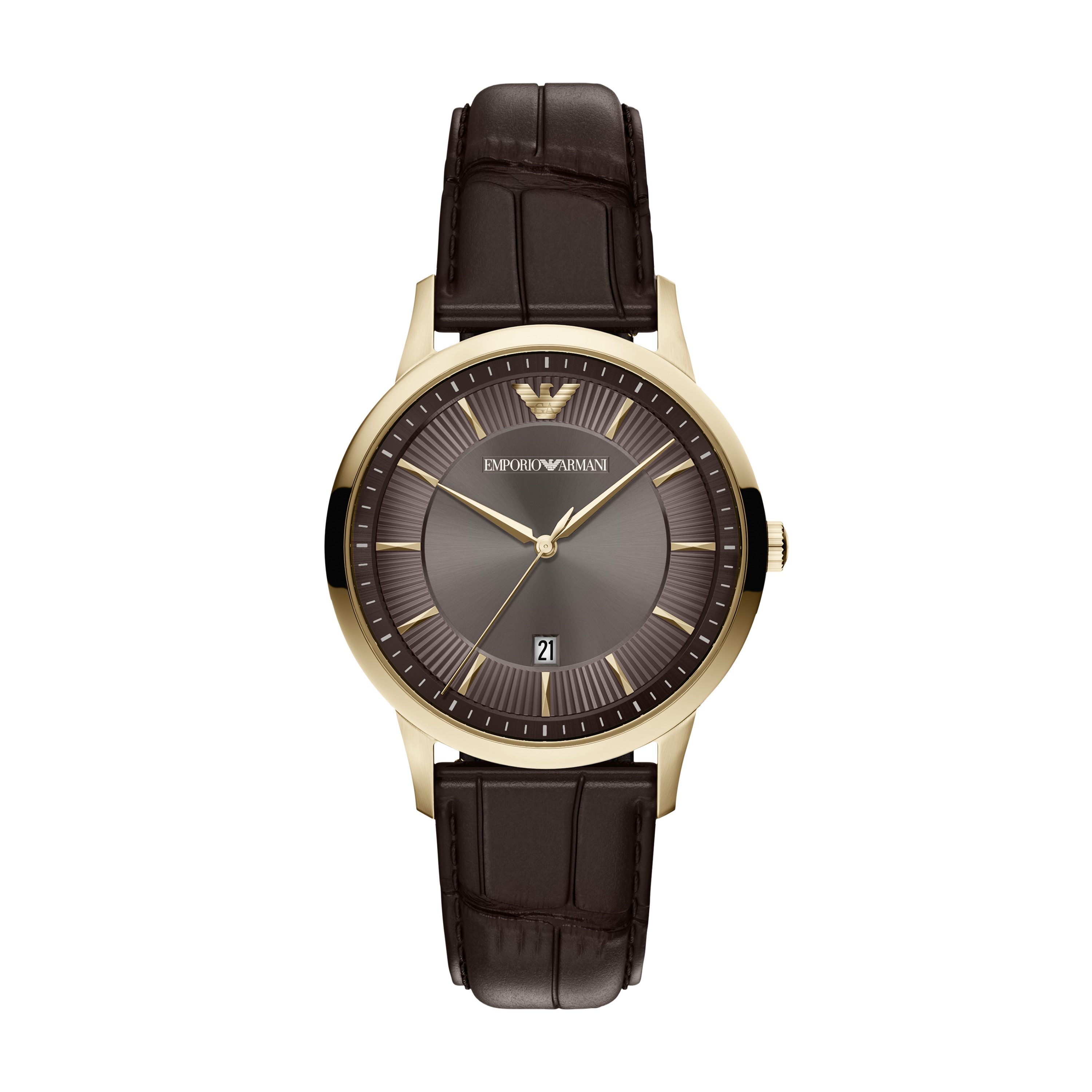 Emporio Armani Quarzuhr AR11824, Armbanduhr, Lederarmband, analog, Tag