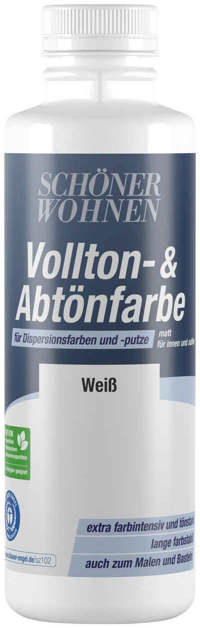 SCHÖNER WOHNEN-Kollektion Vollton- und Abtönfarbe »Vollton- & Abtönfarbe«, 500 ml, weiß, zum Abtönen von Dispersionsfarben und -putzen
