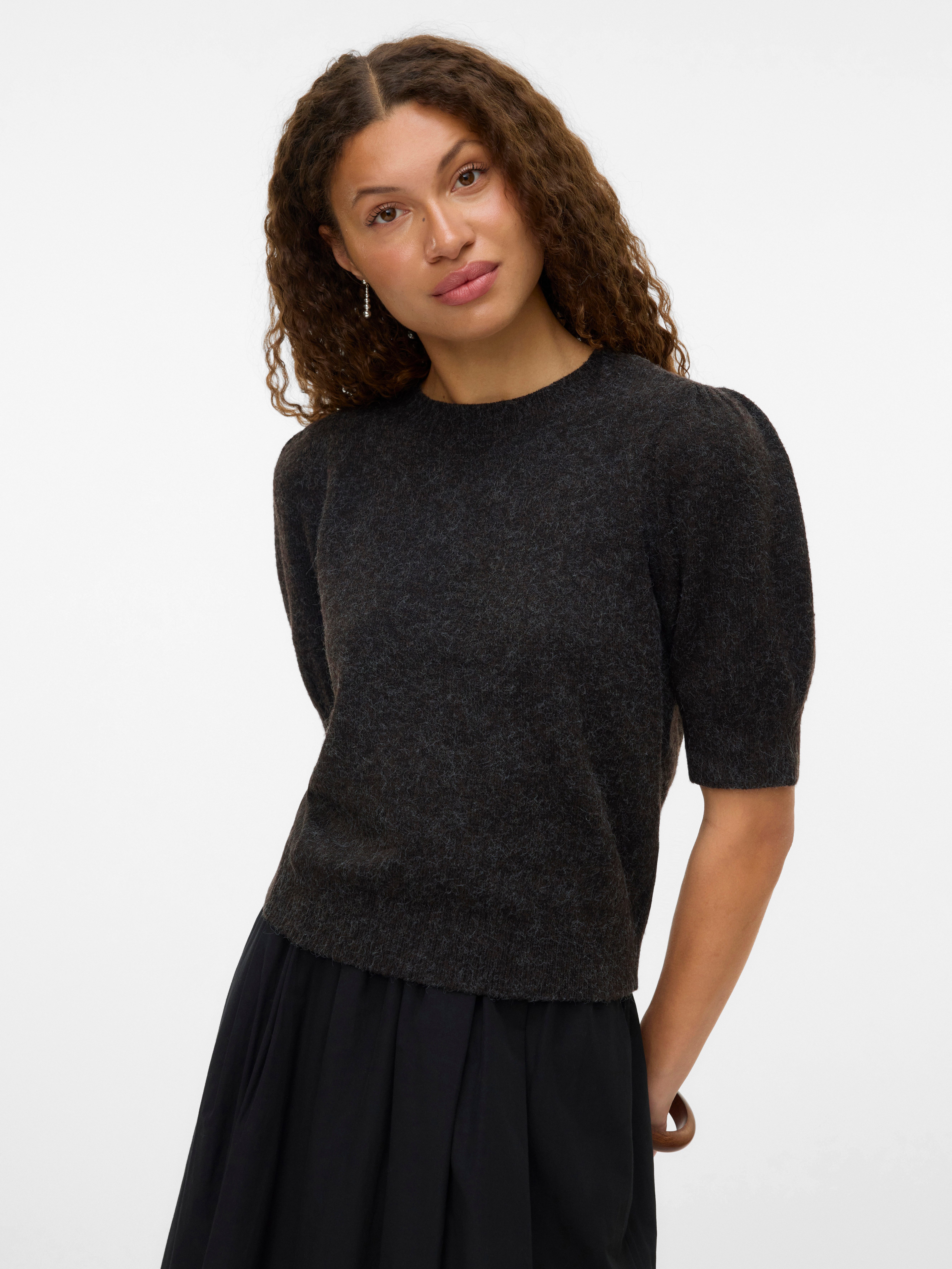 Vero Moda Rundhalspullover VMDOFFY 2/4 O-NECK PULLOVER GA NOOS Materialmix, regular fit